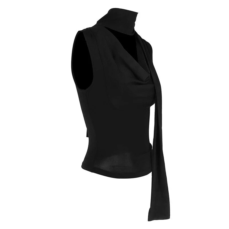 Haut bandage à col en V pour femme,