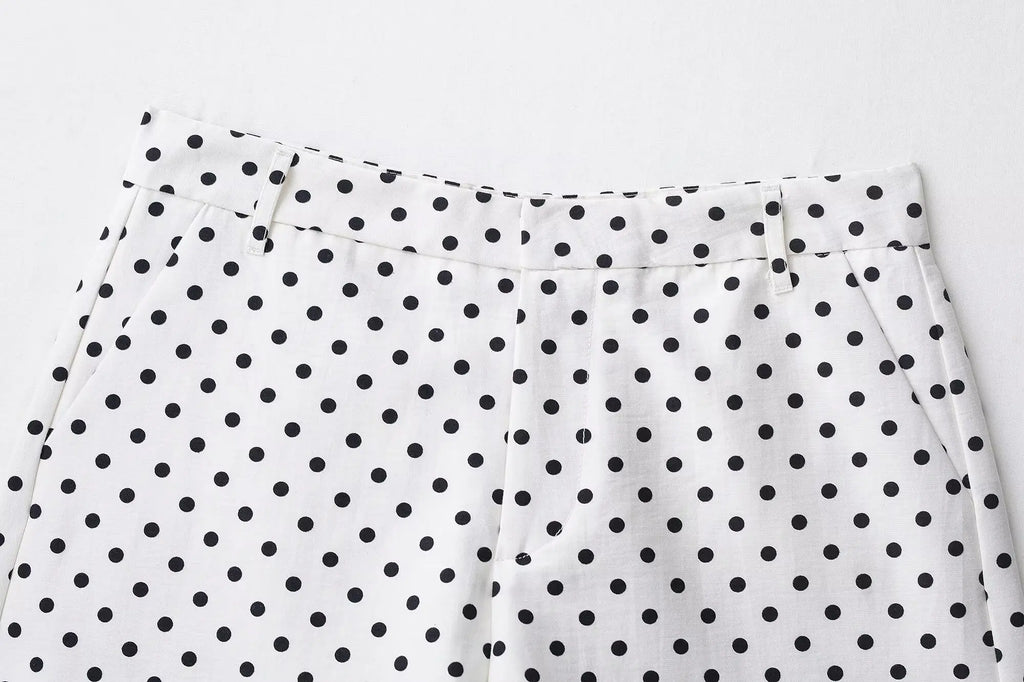HH femme automne manches longues col roulé fermeture éclair avec poches cordon manteaux décontractés femmes mode à pois imprimé veste