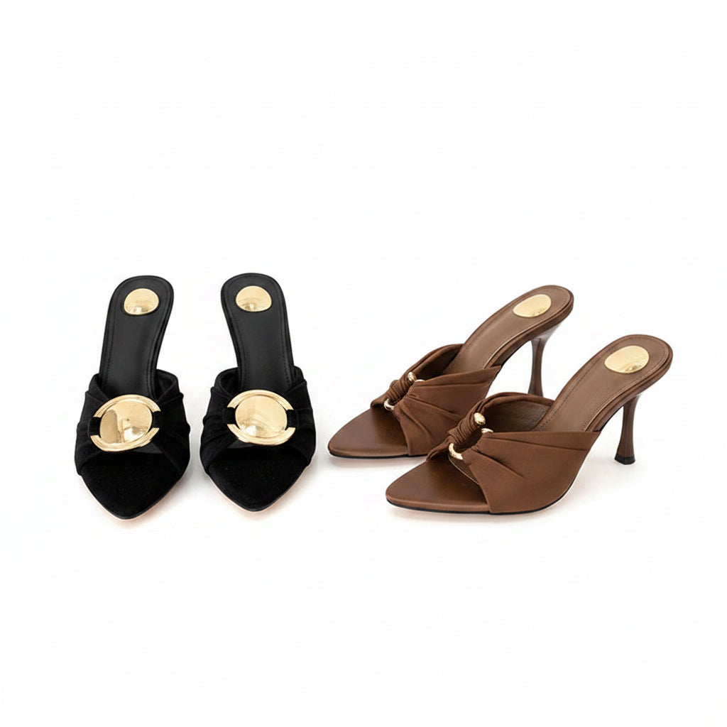 Eilyken été femme pantoufles mode bout ouvert mince talons hauts chaussures Style De rue décapant fête diapositives Zapatos De Mujer