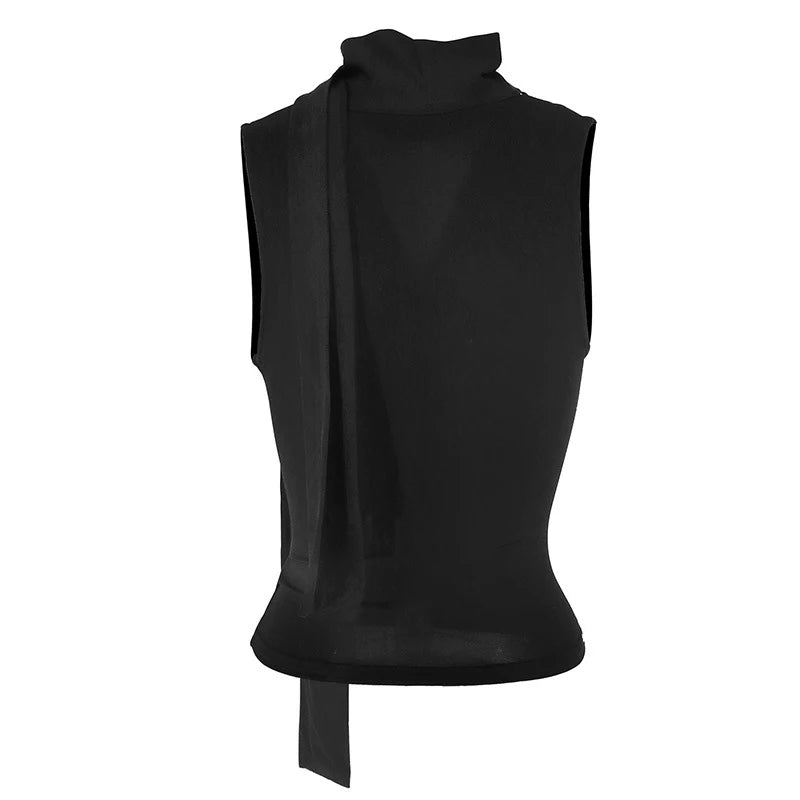 Haut bandage à col en V pour femme,