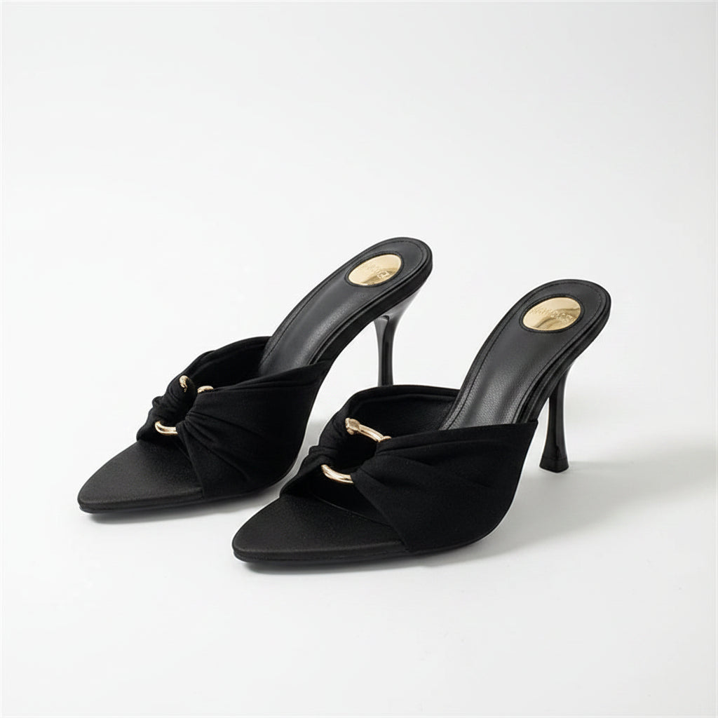 Eilyken été femme pantoufles mode bout ouvert mince talons hauts chaussures Style De rue décapant fête diapositives Zapatos De Mujer