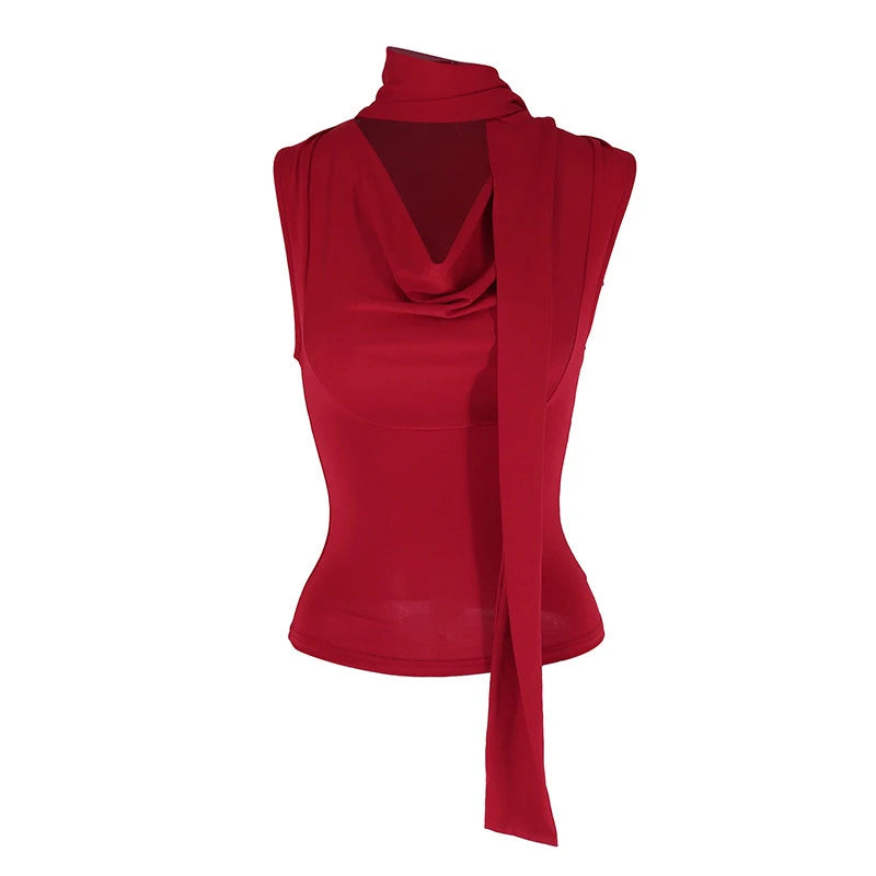 Haut bandage à col en V pour femme,