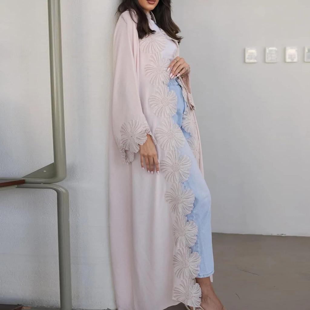 Abaya Élégante Florale Patchwork ✨