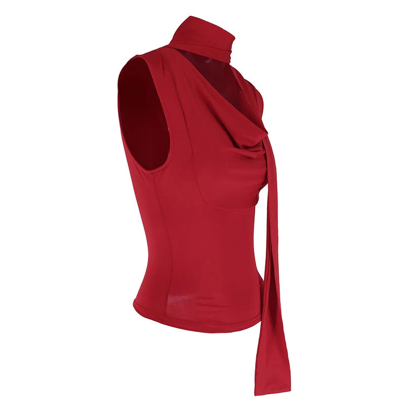 Haut bandage à col en V pour femme,