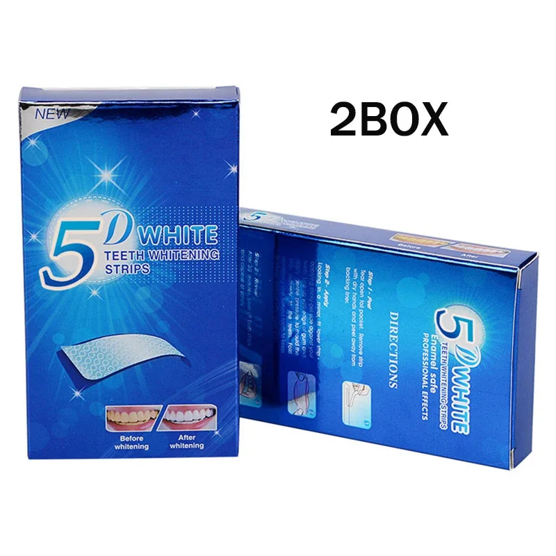 5D blanchiment des dents autocollants 7/14 paires Gel bandes de blanchiment élimination des taches hygiène buccale bande de soin outils de blanchiment dentaire dents