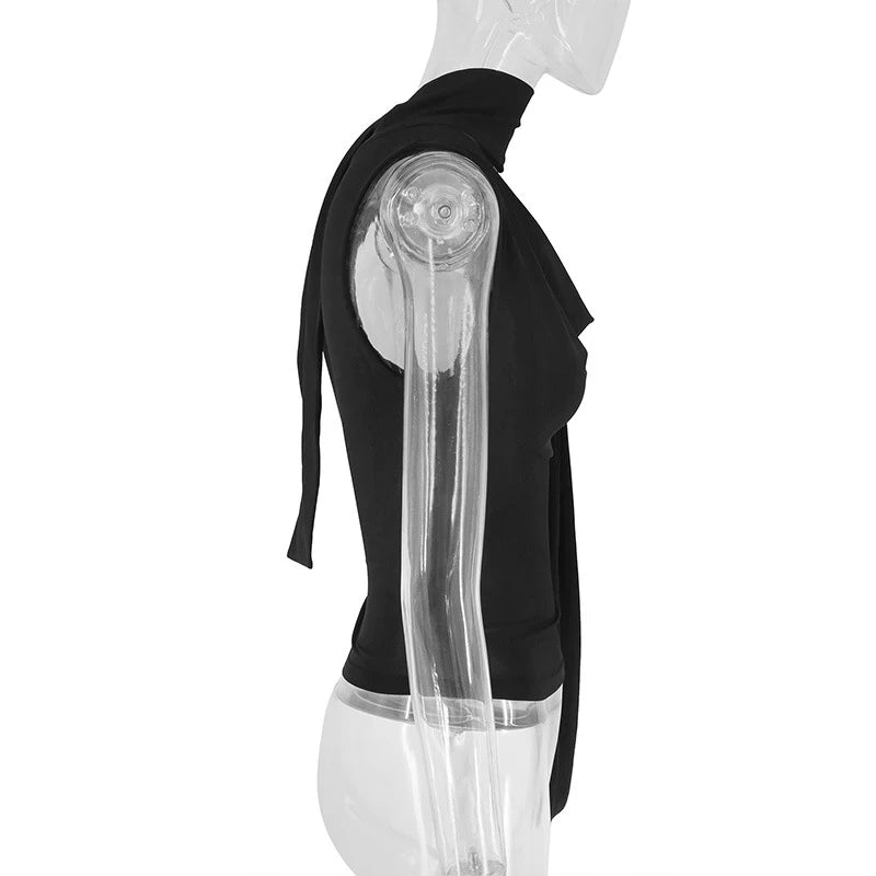 Haut bandage à col en V pour femme,
