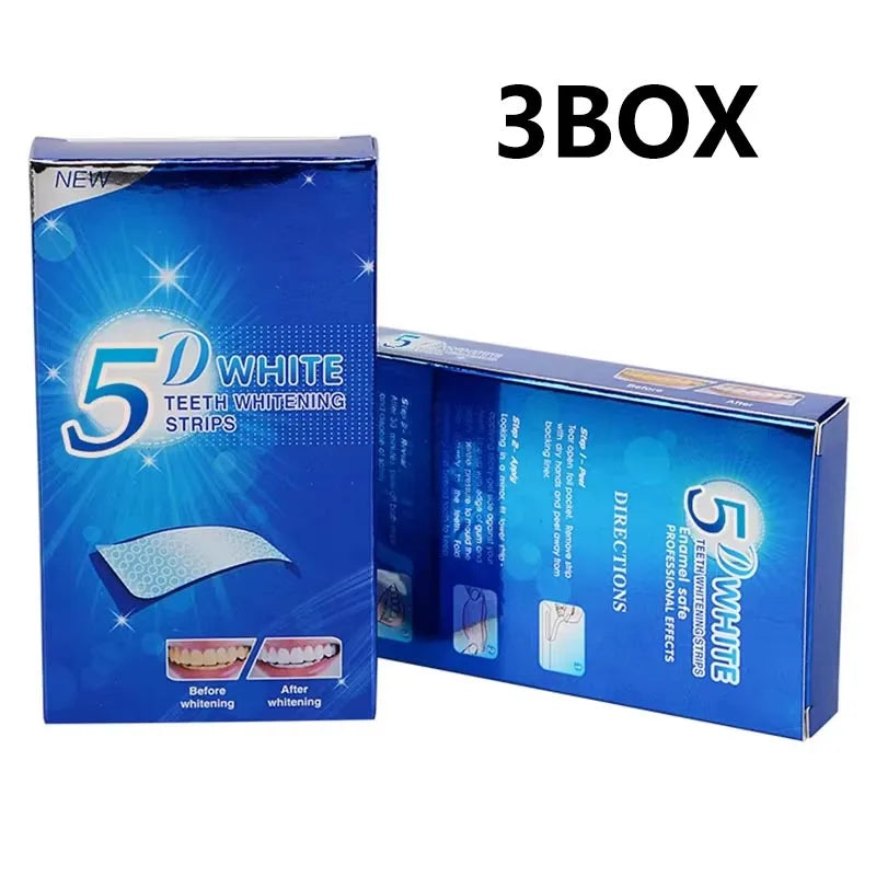 5D blanchiment des dents autocollants 7/14 paires Gel bandes de blanchiment élimination des taches hygiène buccale bande de soin outils de blanchiment dentaire dents