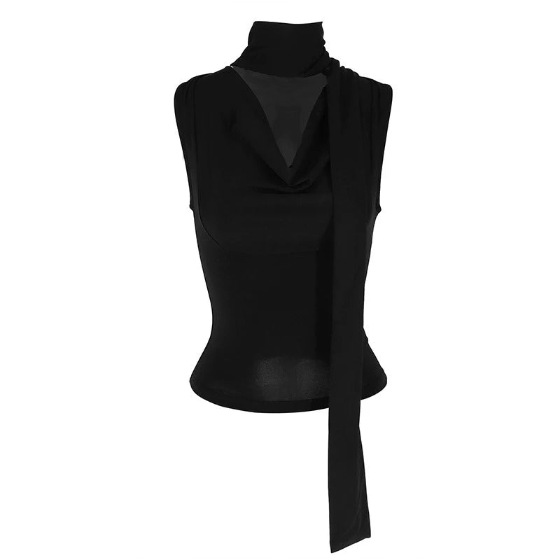 Haut bandage à col en V pour femme,