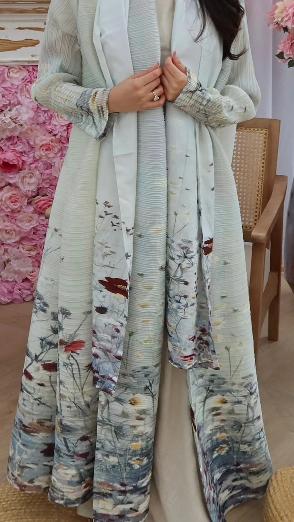 Cardigan Plissée Brodée