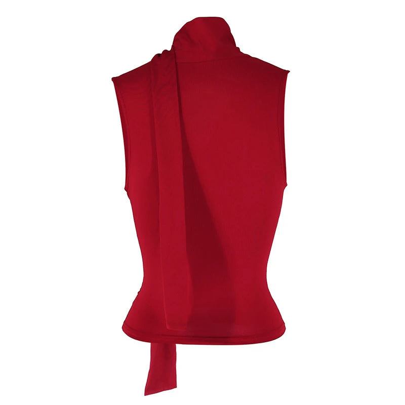 Haut bandage à col en V pour femme,