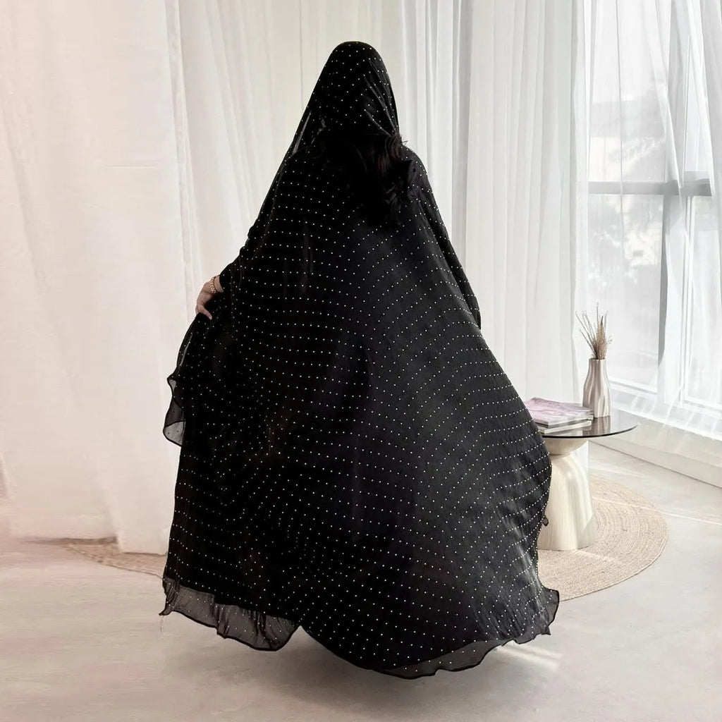 Abaya Ouverte sur le Devant Style Dubaï