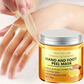 Masque à la cire pour les mains à la vitamine c et au curcuma pour les mains et les pieds, lissant la peau, masque pour les mains nettoyant en douceur, éclaircissant la peau des mains