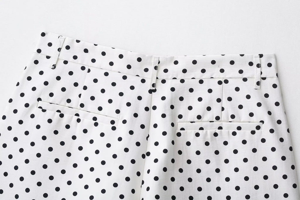 HH femme automne manches longues col roulé fermeture éclair avec poches cordon manteaux décontractés femmes mode à pois imprimé veste