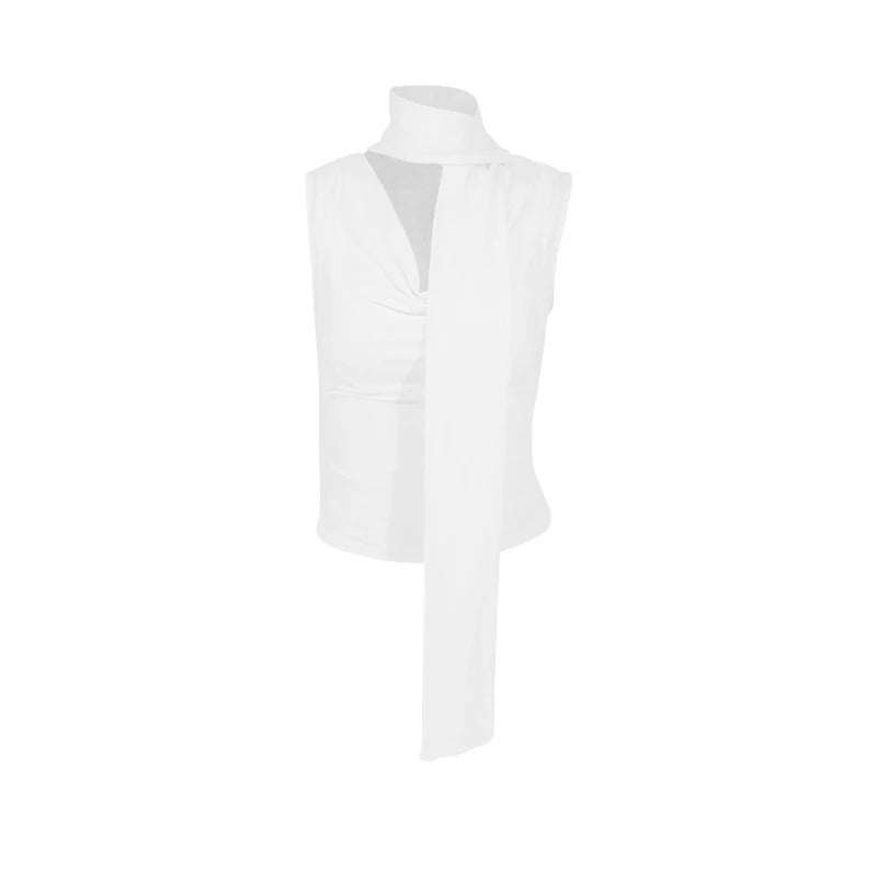 Haut bandage à col en V pour femme,