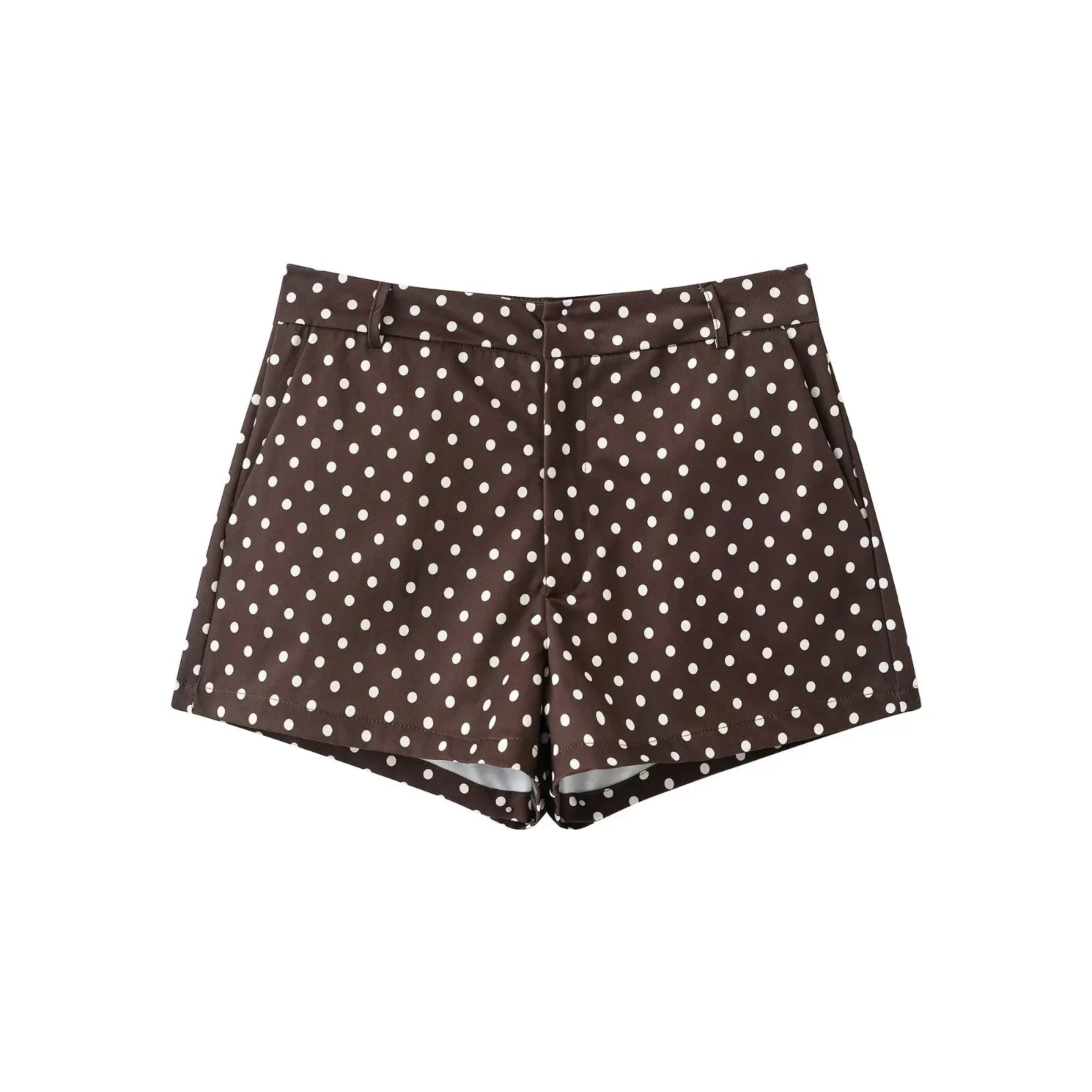 HH femme automne manches longues col roulé fermeture éclair avec poches cordon manteaux décontractés femmes mode à pois imprimé veste