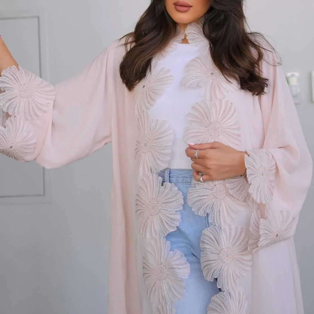 Abaya Élégante Florale Patchwork ✨