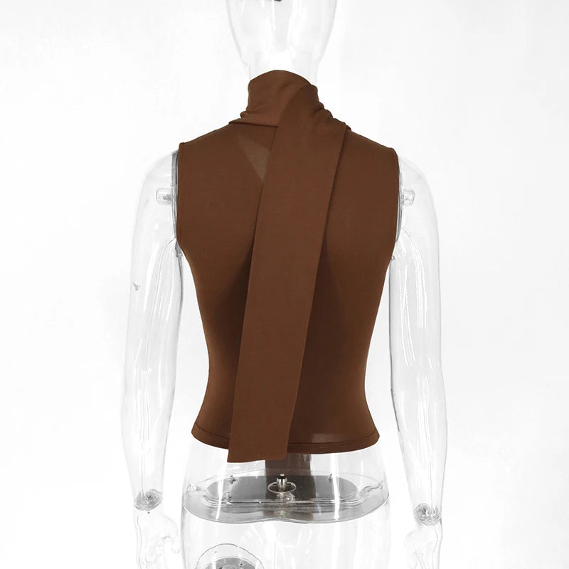 Haut bandage à col en V pour femme,