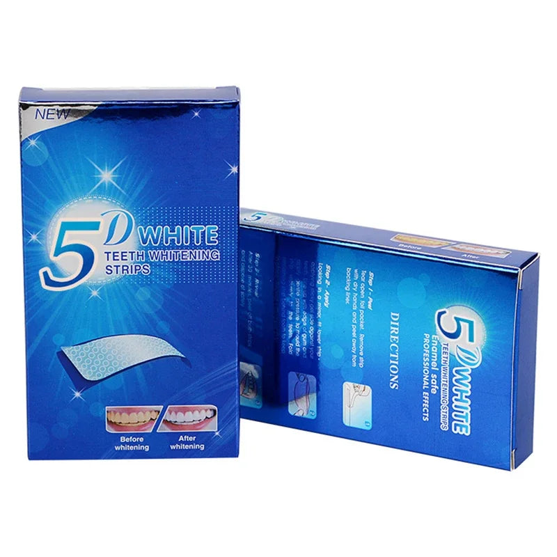 5D blanchiment des dents autocollants 7/14 paires Gel bandes de blanchiment élimination des taches hygiène buccale bande de soin outils de blanchiment dentaire dents
