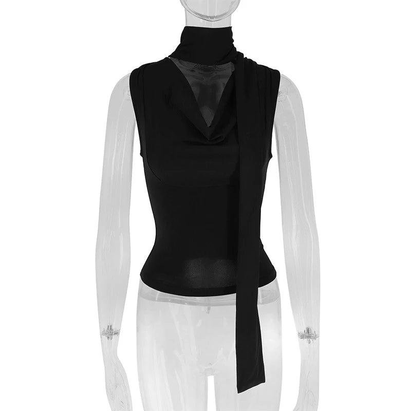 Haut bandage à col en V pour femme,