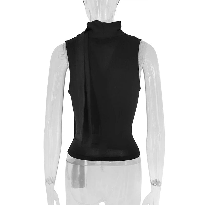 Haut bandage à col en V pour femme,
