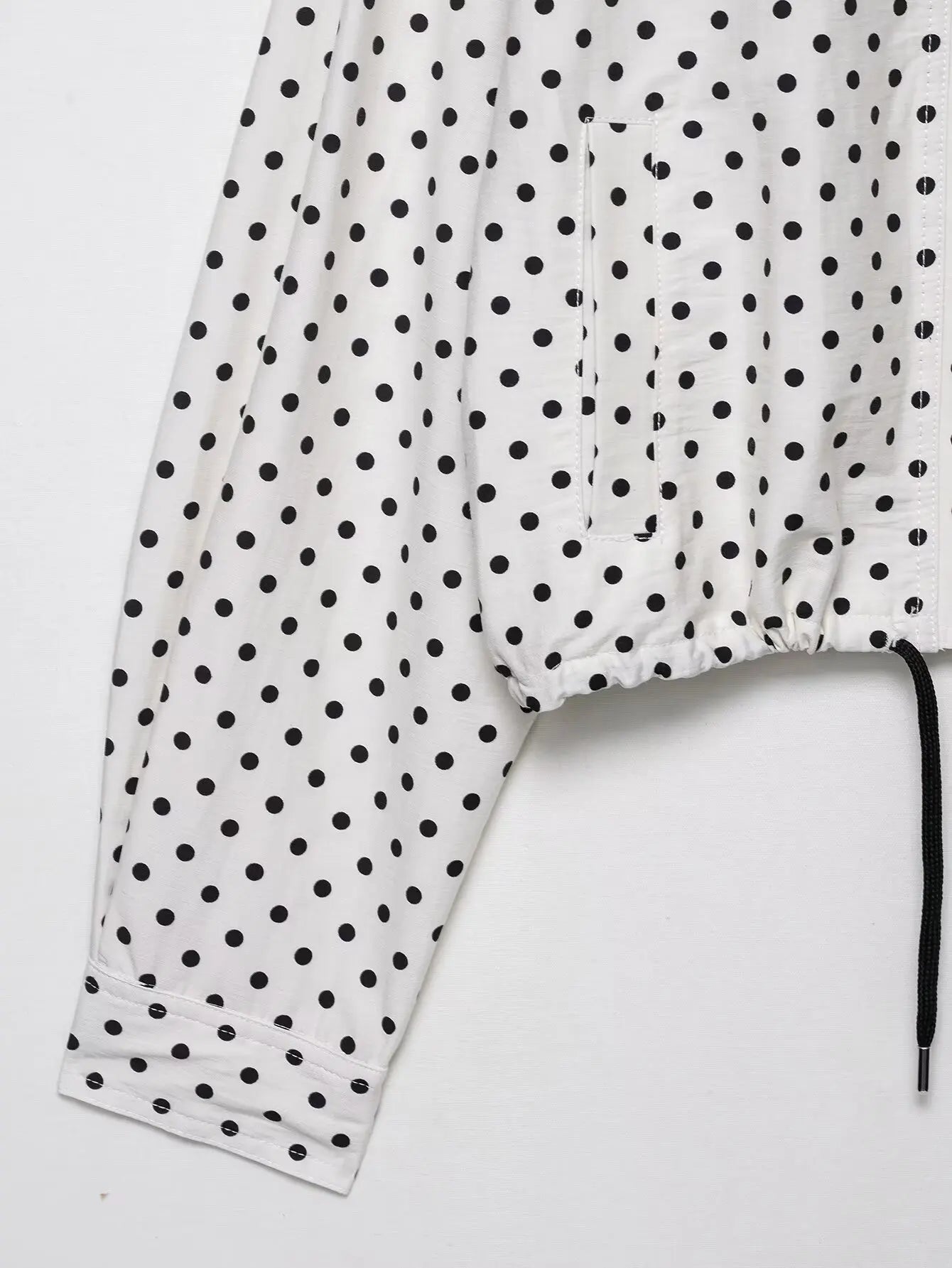 HH femme automne manches longues col roulé fermeture éclair avec poches cordon manteaux décontractés femmes mode à pois imprimé veste