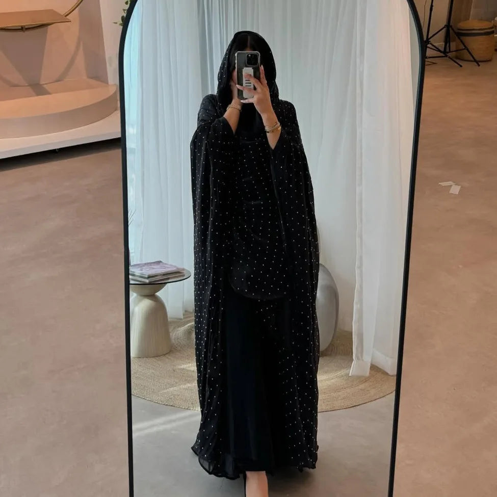 Abaya Ouverte sur le Devant Style Dubaï