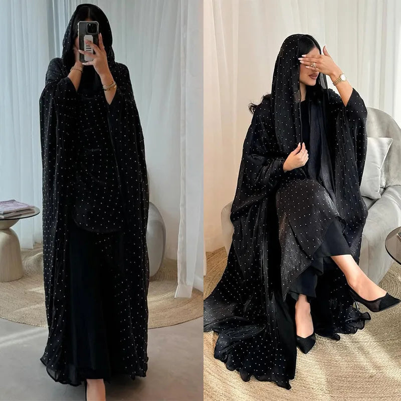 Abaya Ouverte sur le Devant Style Dubaï