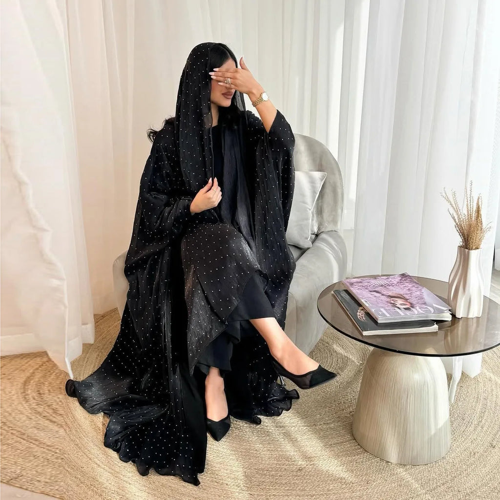 Abaya Ouverte sur le Devant Style Dubaï