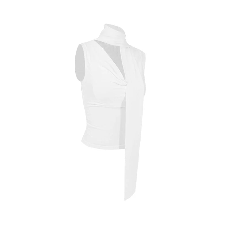 Haut bandage à col en V pour femme,