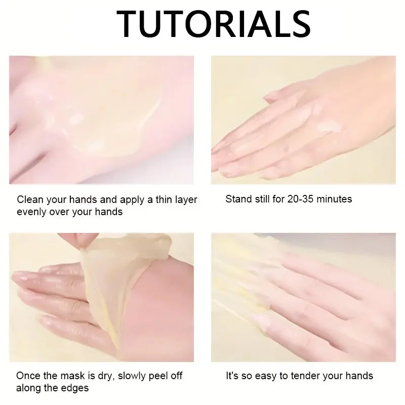 Masque à la cire pour les mains à la vitamine c et au curcuma pour les mains et les pieds, lissant la peau, masque pour les mains nettoyant en douceur, éclaircissant la peau des mains