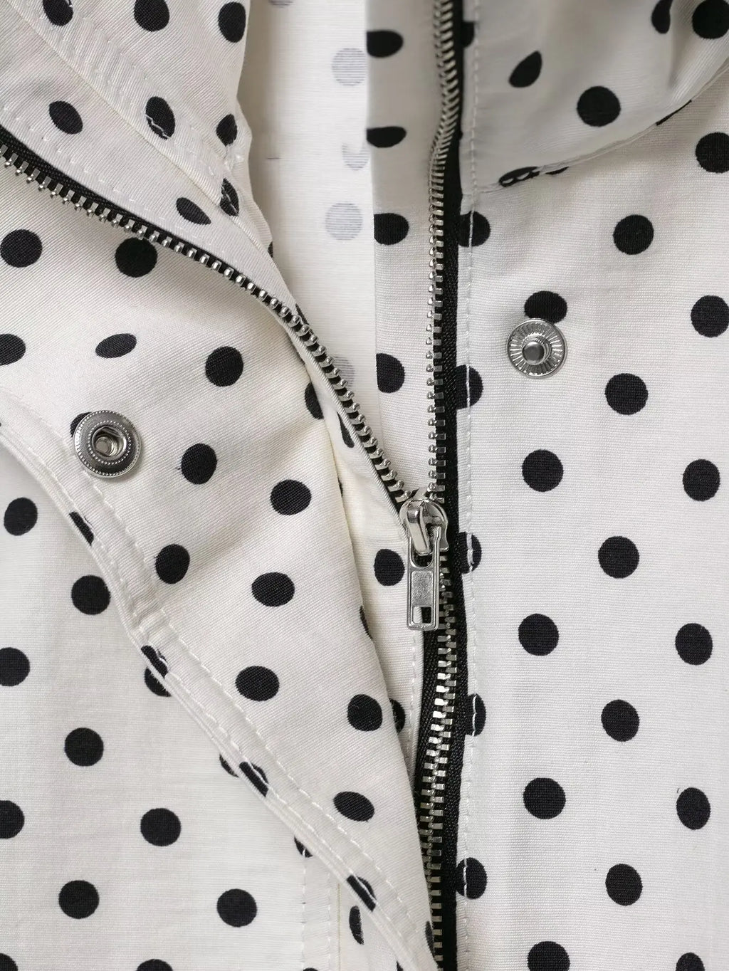 HH femme automne manches longues col roulé fermeture éclair avec poches cordon manteaux décontractés femmes mode à pois imprimé veste