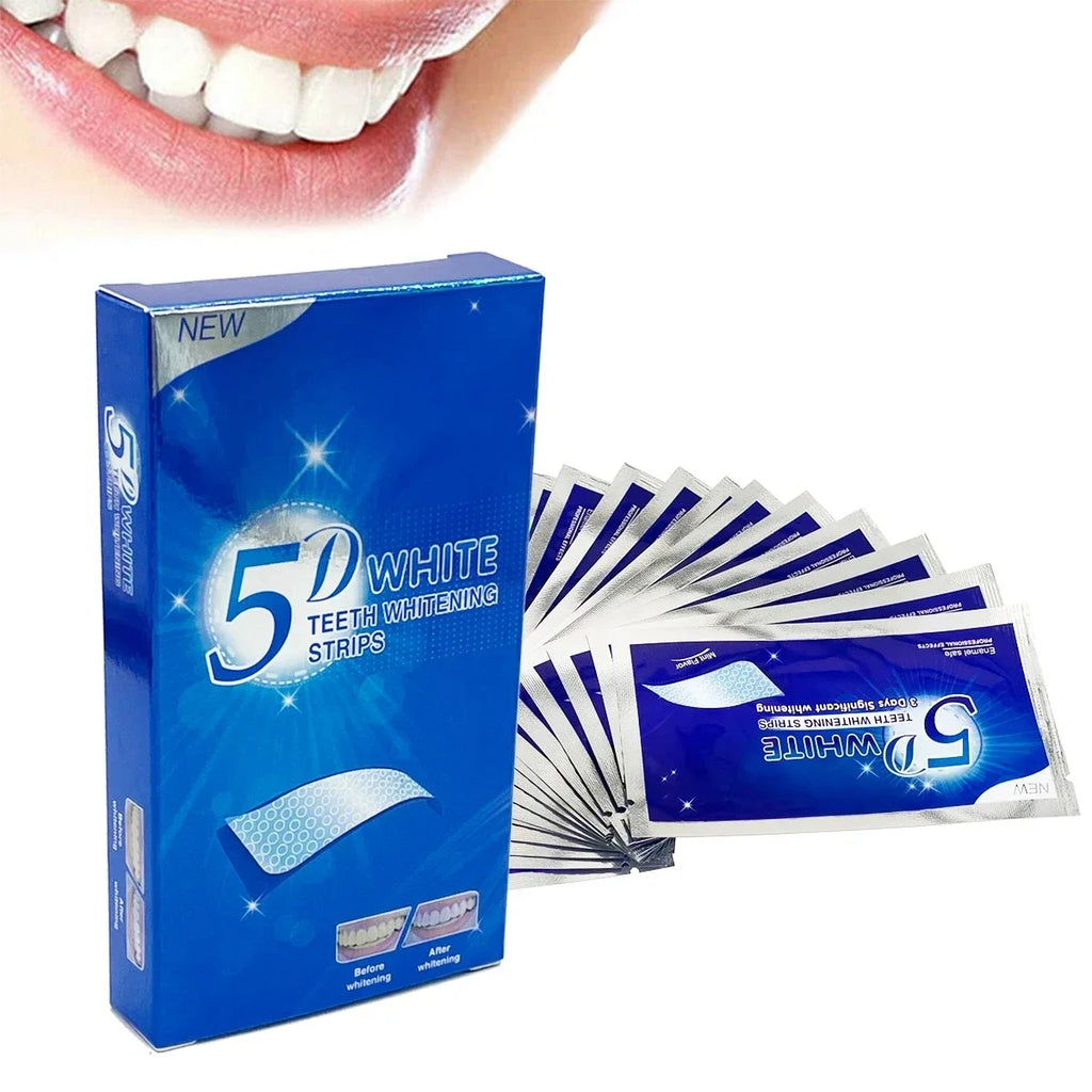 5D blanchiment des dents autocollants 7/14 paires Gel bandes de blanchiment élimination des taches hygiène buccale bande de soin outils de blanchiment dentaire dents